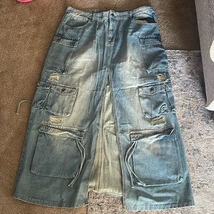 Fashion Nova Denim Cargo Skirt